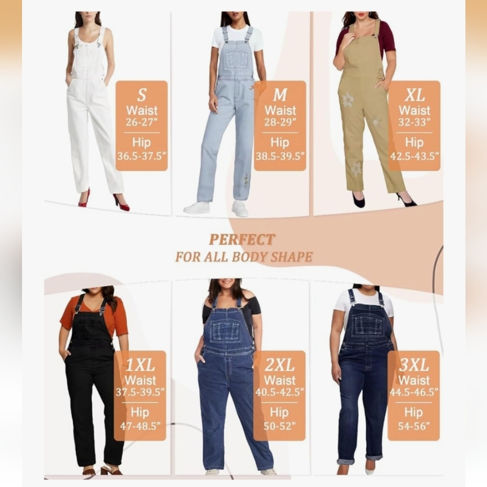 Hybrid & Company Womens Super Comfy Stretch Denim jumpsuit Pants Overalls ~Khaki - Picture 6 of 16